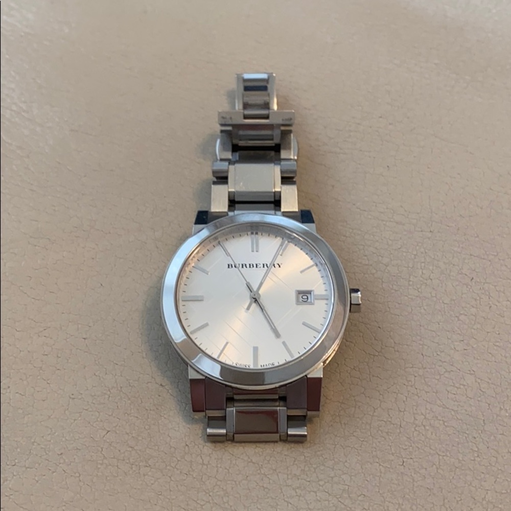 Silver Burberry watch